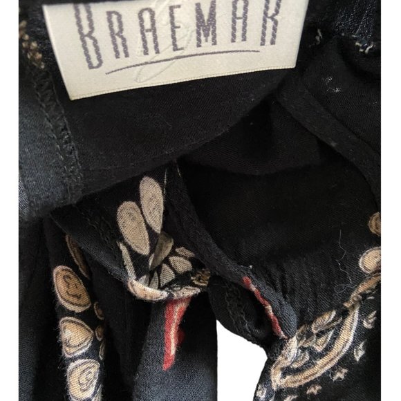 VINTAGE 90s Braemar Patterned Boho Maxi Dress Size S/XS - Picture 11 of 11